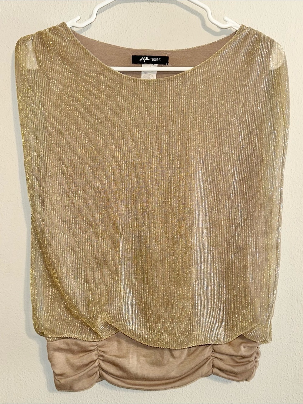 Gal Boss Gold Sleeveless Blouse